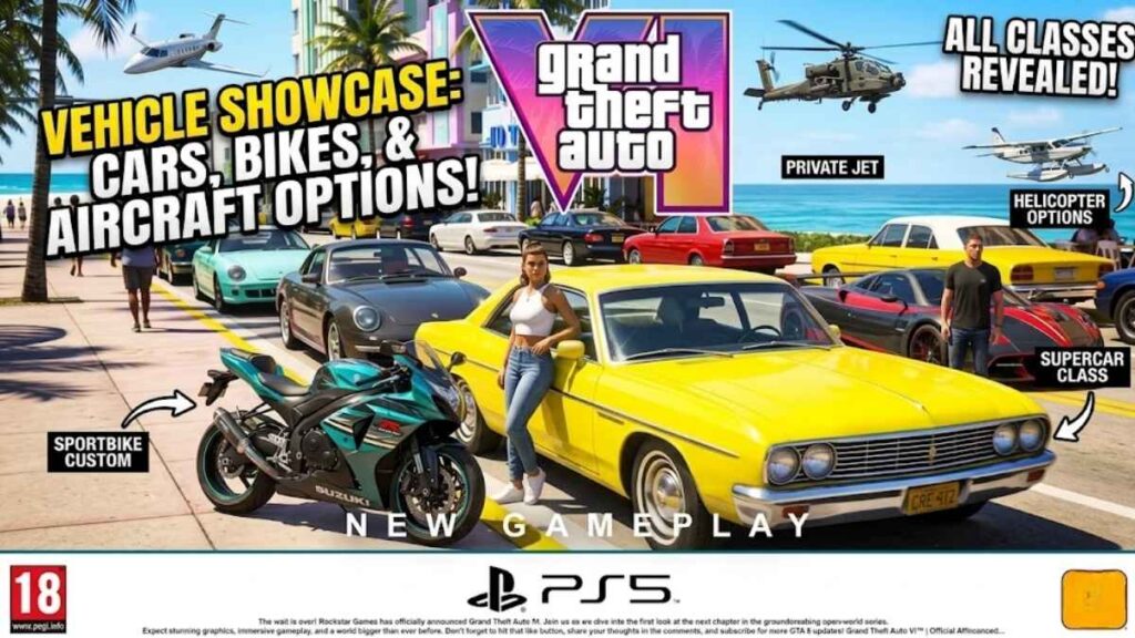 GTA 6 Vehicles Showcase Cars Bikes and Aircraft Options